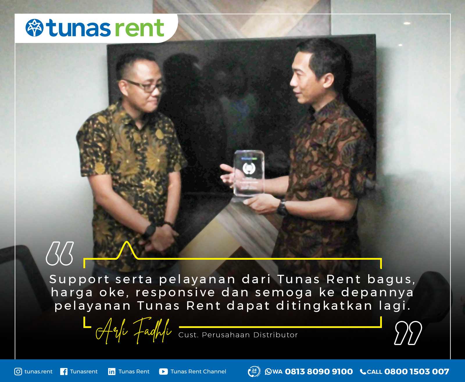 Kegiatan Tunas Rent Visit Customer PT. Bina Pertiwi